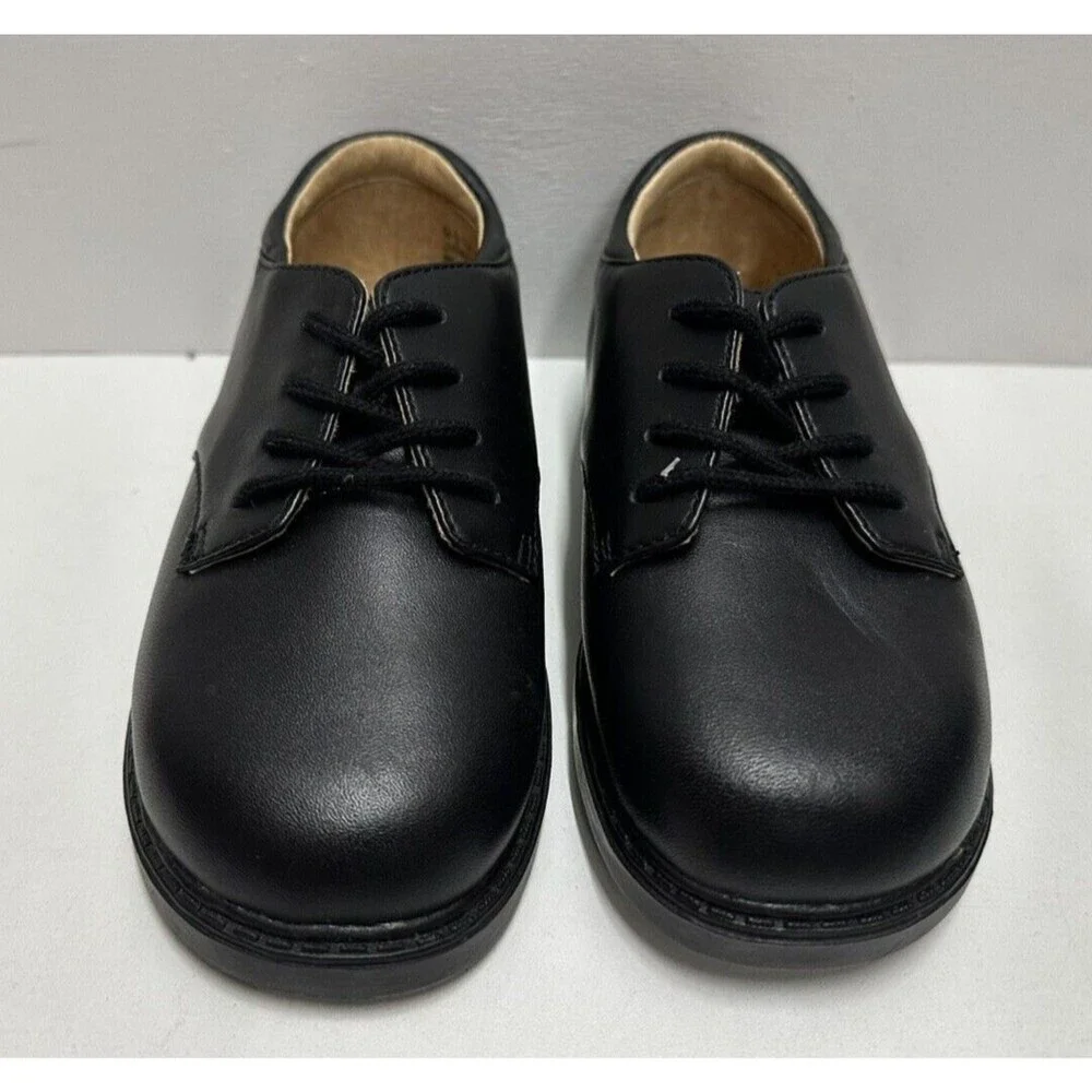 Jumping Jacks boys toddler size 9.5M dress lace up black leather shoes